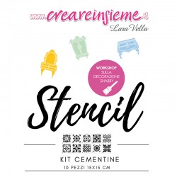Stencil kit cementine 10 pezzi 15x15 cm